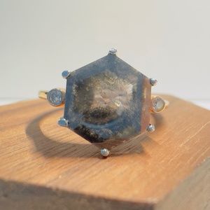 14k Rose Gold 1.50ctw Salt and Pepper Slice Ring